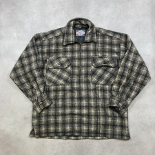 Venetti Jumper Mens Medium Vintage Plaid Quarter Zip Wool Blend Sweater, Grey
