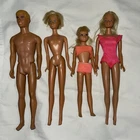 VTG 1970s Blonde Malibu Sunset Barbie 4 Dolls Ken Skipper TLC TNT Japan Taiwan