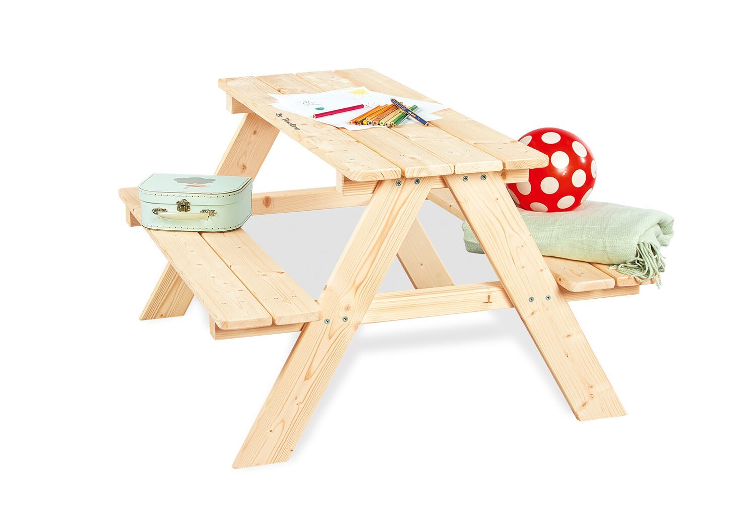 Table et bancs extérieur enfants en bois pour goûters au jardin