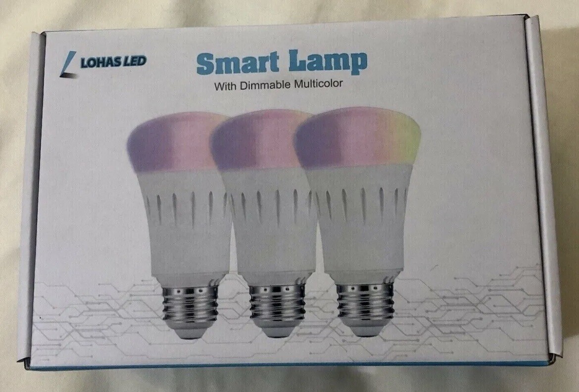 3x RGB LED Smart Bulb Dimmable Light Bulb, Wi-Fi Compatible With Alexa & Google-image