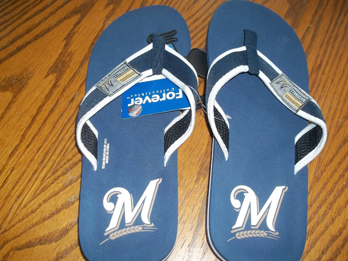Baseball flip flops deals
