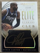 VINCE CARTER 2013-14 IMMACULATE COLLECTION ELITE SCORERS CLUB AUTO SP # 12/49