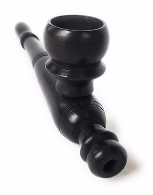 5 inch long stem Handcrafted Black natural Wood Tobacco Pipe 