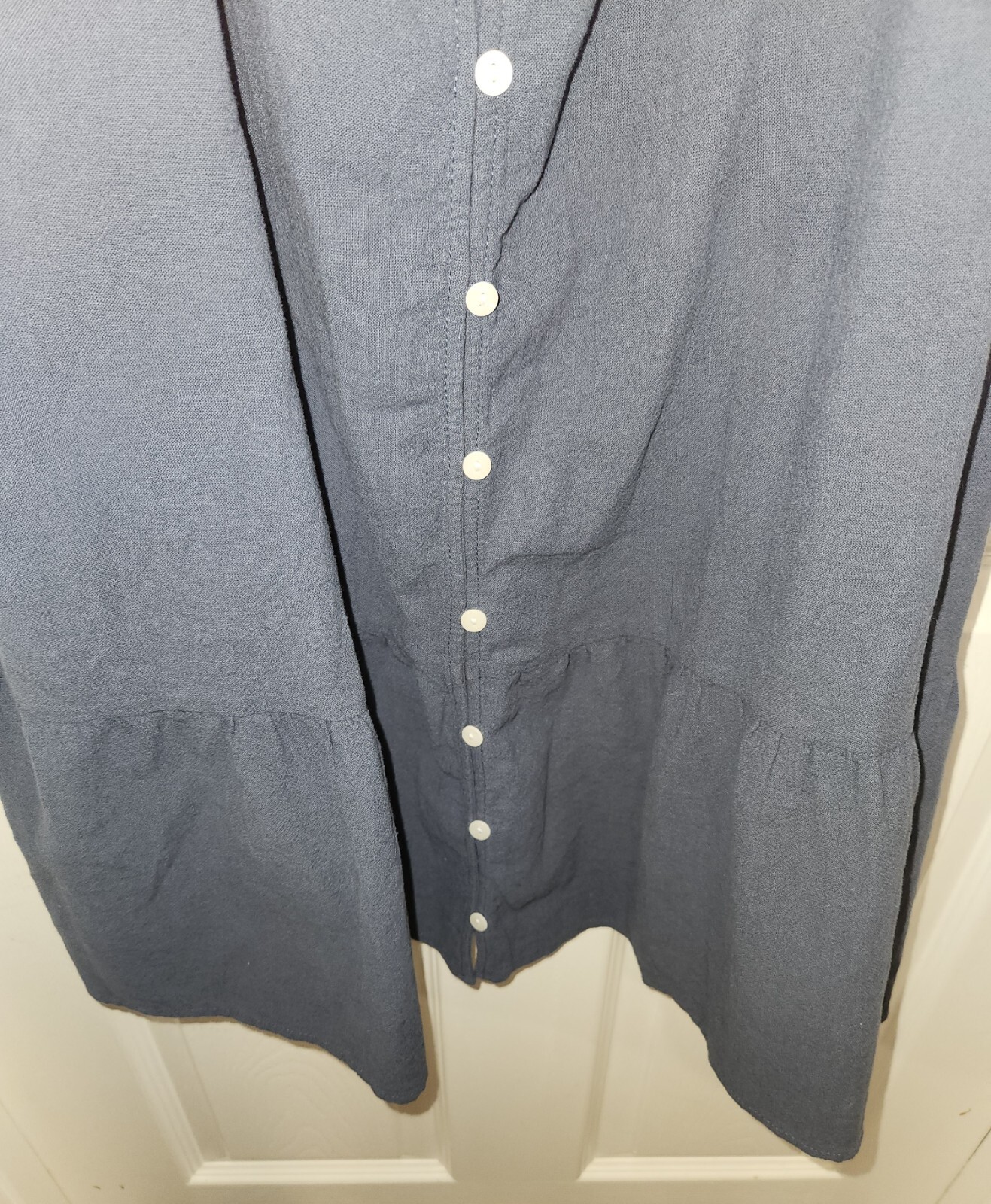 Universal Thread Navy Button Down Dress With Flut… - image 5