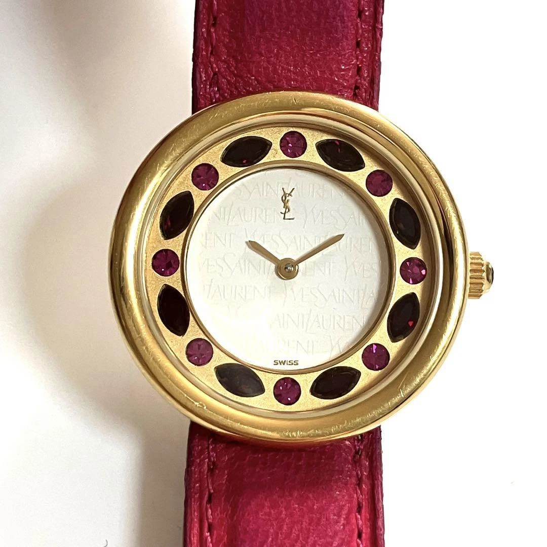 SAINT LAURENT (YSL) Orologio Yves Saint Laurent YSL bijou Oro Rosa logo vintage raro
