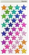 Holographic Colored Star Stickers - 78pc