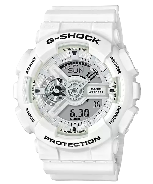 Casio G-Shock GA-110MW-7A White Standard Analog Digital Casio G-Shock GA-110MW-7A White Standard Analog Digital