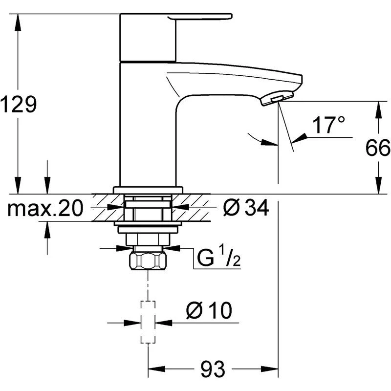 Grohe 23039002 Standventil Eurostyle C 23039 SpeedClean Mousseur 
