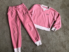 Gap Kids girl crewneck cropped sweatshirt  Joggers Set size 8 Pink