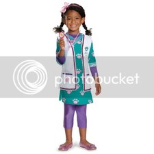 Girls Child DOC MCSTUFFINS Pet Vet with Stethoscope and Headband Deluxe Costume