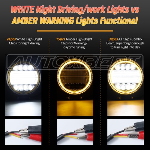 2PCS Round LED Pods Driving Lights Bar with White Light Combo Beam Off Road SUV - Picture 5 of 9