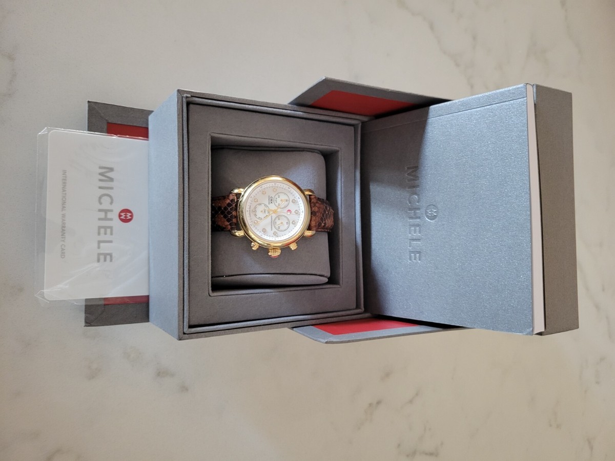 Michele CSX36 Watch Gold Tone MWO3M00A9046 Michele CSX 36MM Two-Tone Stainless Steel, Mother-Of-Pearl  main image 2