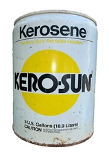 Empty Metal 5 Gallon Can Kerosun Kerosene Garage Gas Station Oil Decor USEABLE