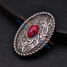 10X Vintage Silver Leathercraft Headstall Bridle Rope Side Flower Oval Conchos