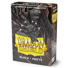 Japanese Matte Black 60 ct Dragon Shield Sleeves YuGiOh Size