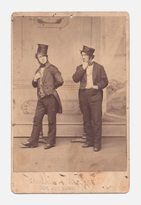 1870 Signed Cabinet Card MULLIN & MAGEE Irish Comic Theatre Act Babcock Toledo