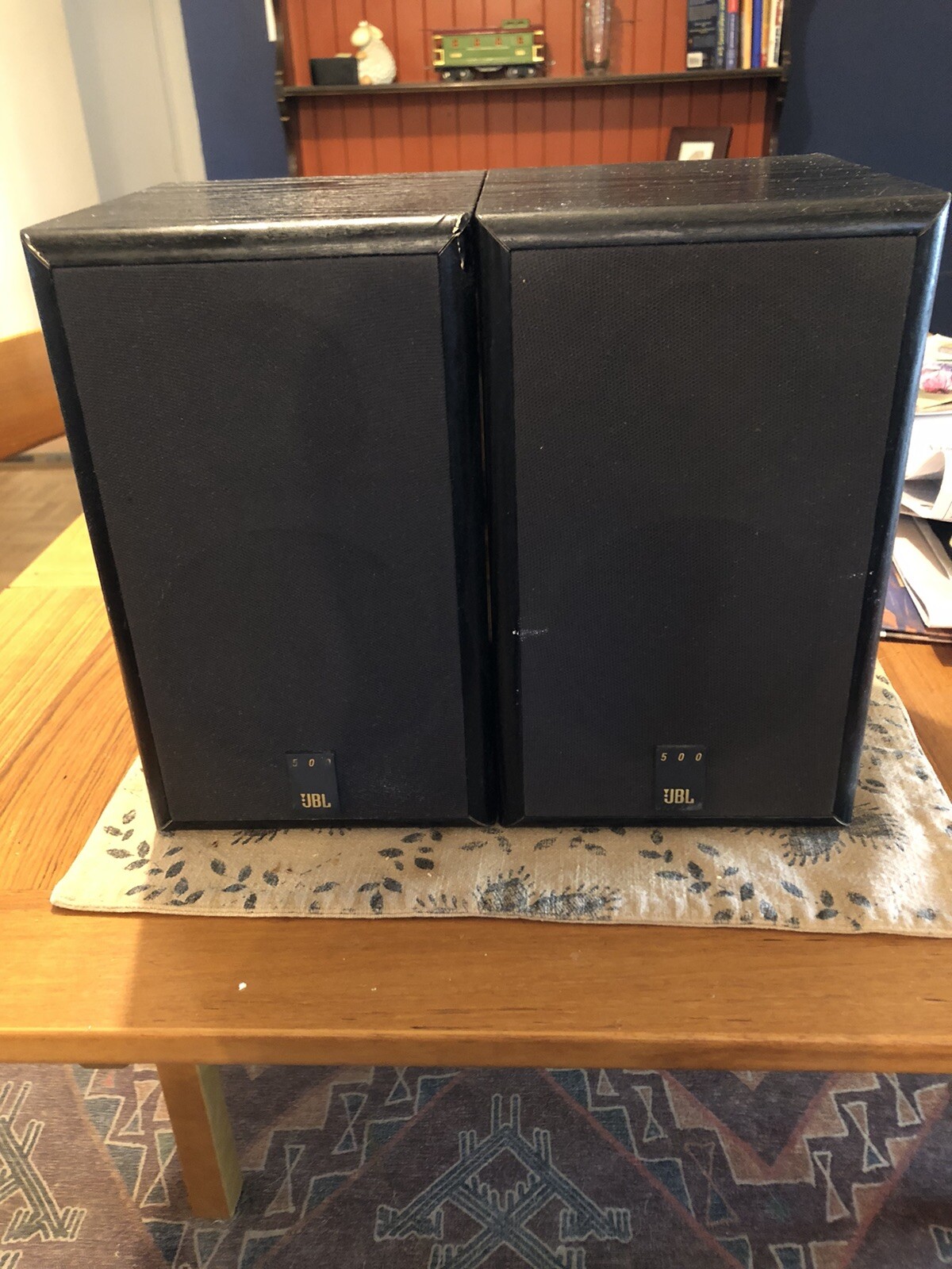 Pair Of Vintage Black JBL 500 Bookshelf Speakers Tested Working 101/2"" Tall eBay