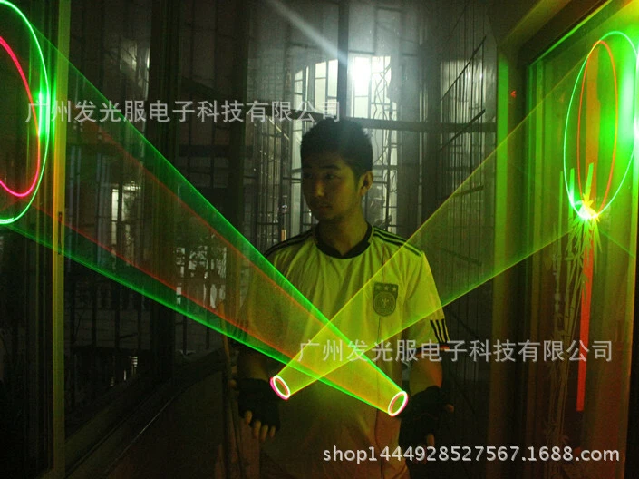 Rotatable Laser Red LED Lighting Gloves Club Dancer Disco Party Show Gloves Prop - Image 2 of 4