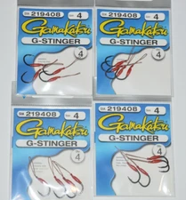 4 packs gamakatsu G-stinger hook size 4 trailer spoons jigs etc.. 219408
