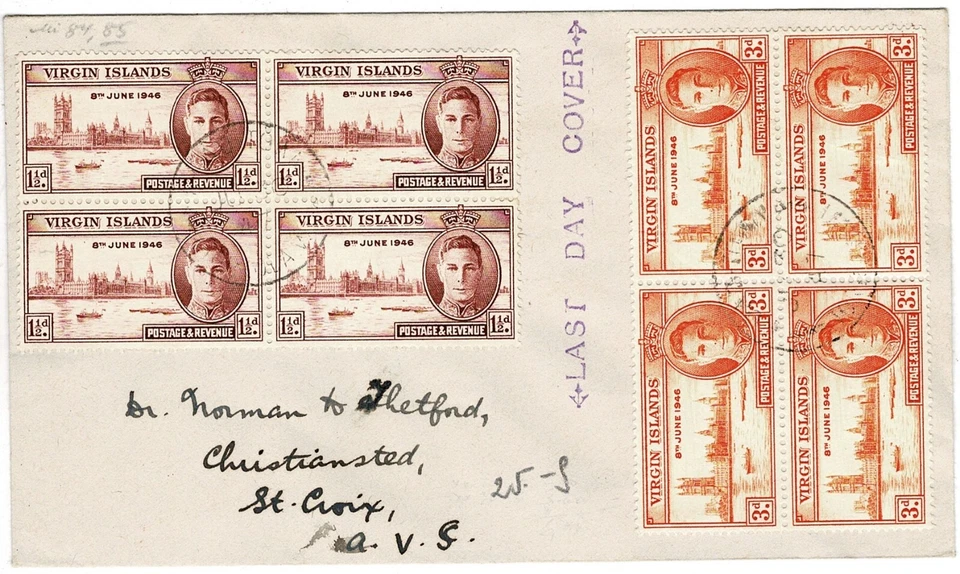 维珍岛信件最后一天封面1947年维多利亚邮票 — 第 3/3 张图片