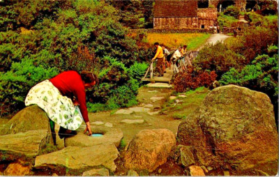 Wishing well St Kevins Kitchen & Tower Glendalough Ireland postcard a90