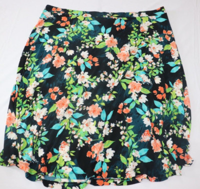Kasper Plus Size Floral-Print Skirt Papaya Kiwi Multi Size 3X