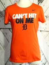 Womens Nike Slim Fit Orange Detroit Tigers Bride 13 Graphic Tee Size L Fiancee
