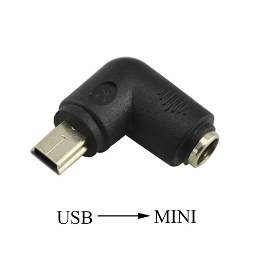 1 pieza DC 5 5 X 2 1 mm hembra a micro USB conector de 5 pines ángulo recto C8 - Imagen 5 de 6