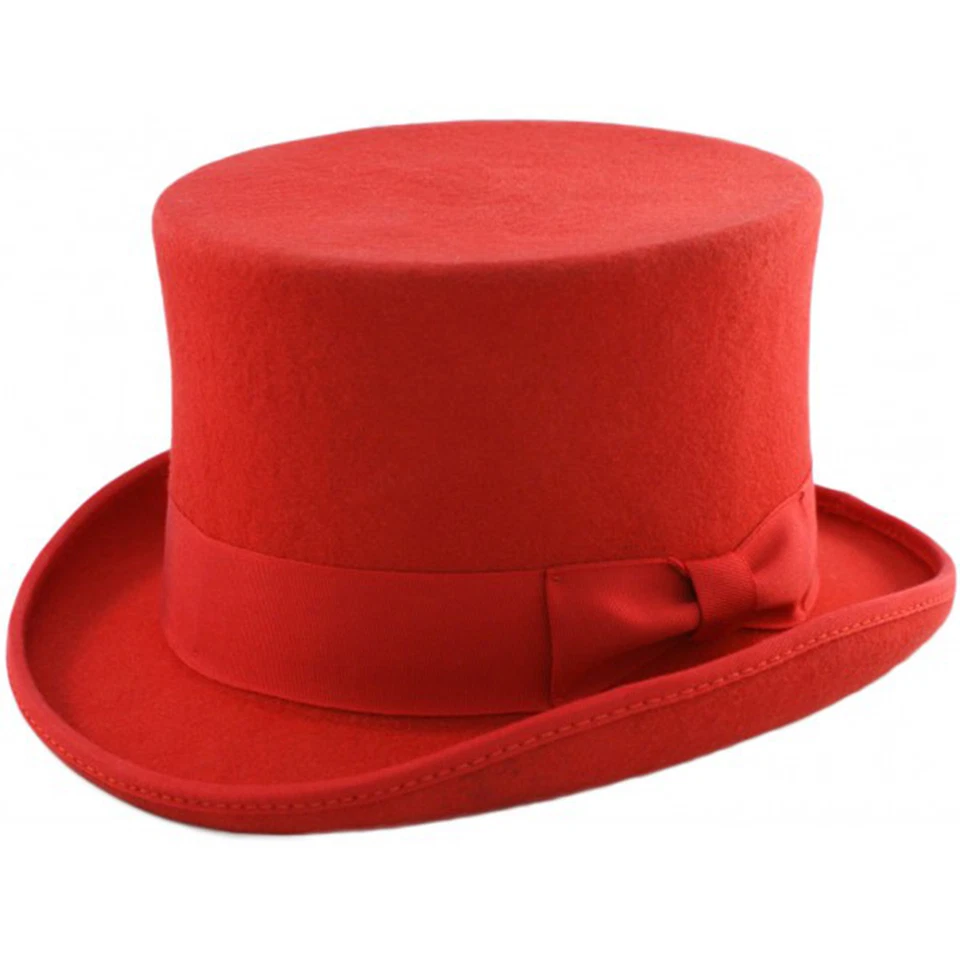 Men's Major Wear Wool Felt stiff Top Hat in Various Colours & Sizes
