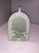 Vintage Porcelain Rocking Horse Baby Picture Frame By Toscany Made In Japan