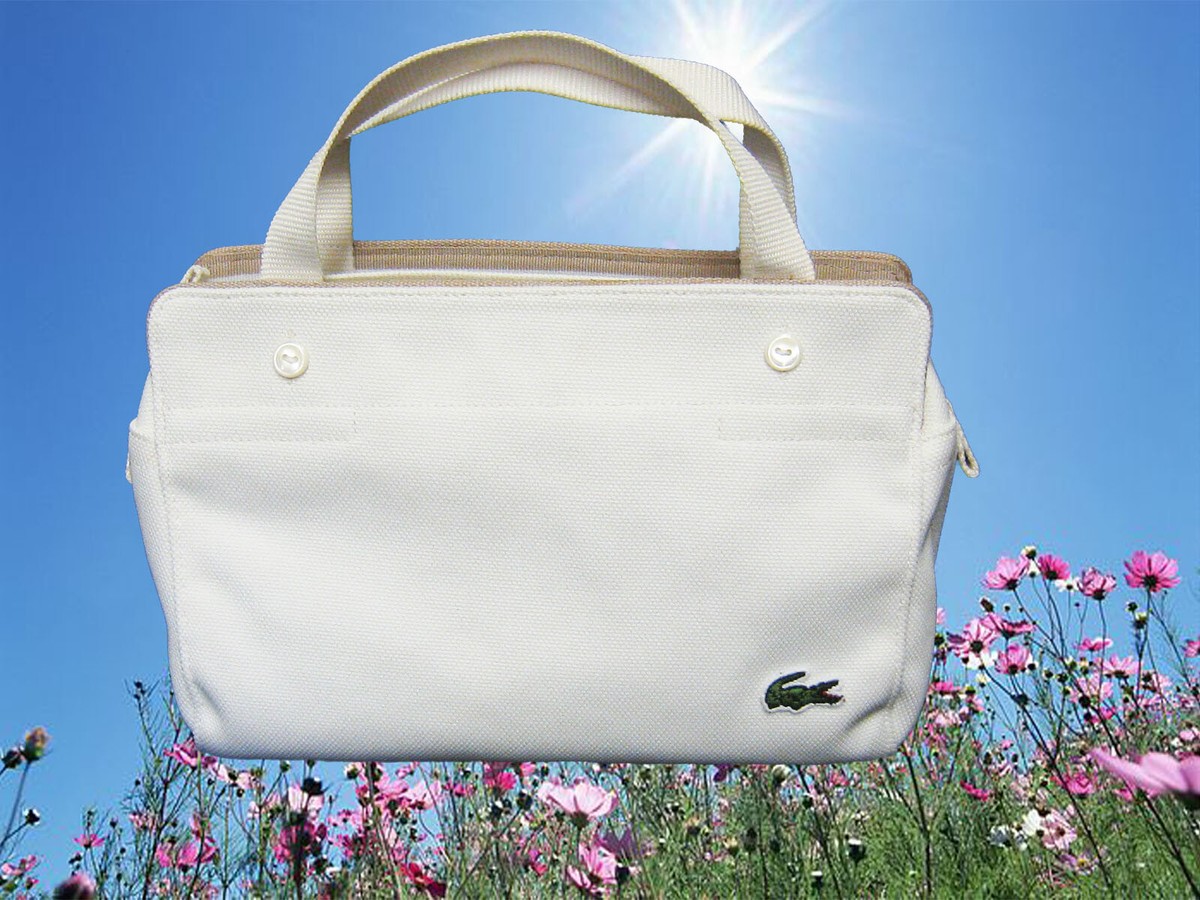 LACOSTE HANDBAG Mini Vintage M03 Pique Ivory NEW