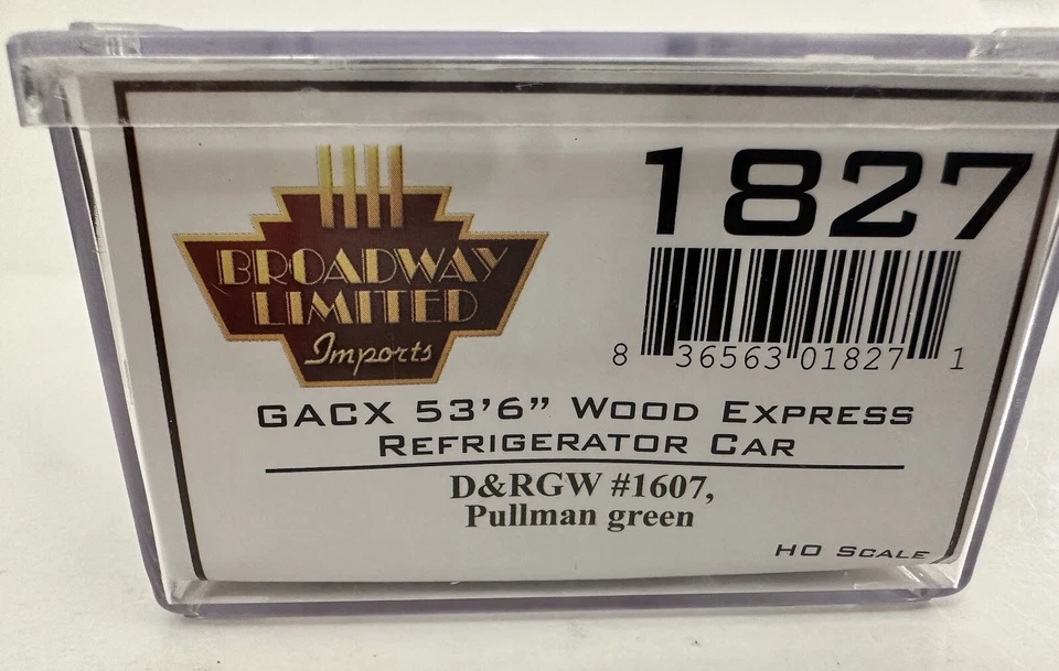 Broadway Limited HO 1827 GACX 53’6” Refrigerator Car D&RGW 1607 Pullman Green  - Image 4 of 4