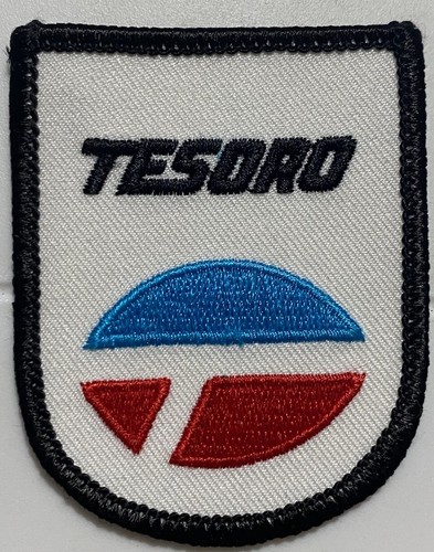 Tesoro Gas Oil Refinery Logo Red White Blue Embroidered Patch Badge NOS - Picture 2 of 3