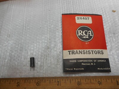 LOT OF 1 RCA 2N407 GERMANIUM VINTAGE TRANSISTORS NEW OLD STOCK IN ORIGINAL PACKS