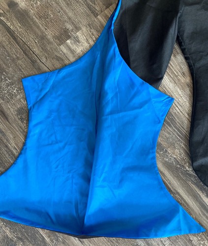 Black Batwing Jacket Adult XL Blue Lined Halloween Costume Cosplay Anime Vanitas - Picture 6 of 7