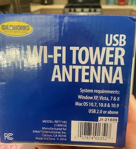 IDEAWORKS USB Wi-Fi Tower Antenna Model 13" Tall RET7183 Unopened New in Box - Image 4 of 4