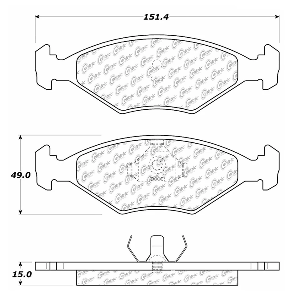 Para Volkswagen Pointer 1999-2009 | Pastillas de freno de disco delanteras centradas | Semimetálicas Foto 4 de 4