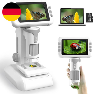 Mikroskop Für Kinder, Digitales Mikroskop Mit 64GB Speicherkarte, Microscope for