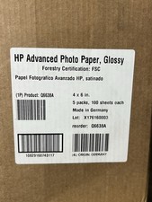 HP Advanced Photo Paper Glossy 4x6 Q6638A 1000 Sheets 2 Boxes x 5 Packs