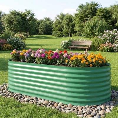 8x4x2 ft Galvanized Raised Garden Bed, Extra Deep Metal Planter Box Tool-Free