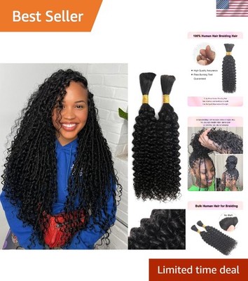 Authentic 18 Inch Human Hair Extensions for Effortless Braids - Curly Texture