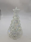 Fenton Iridescent Clear Glass Christmas Tree - Teddy Bear, Train, Holiday Decor