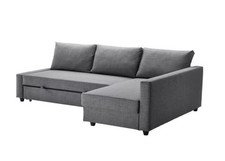IKEA Gray Sleeper Sofa Convertible with Storage, Double Bed, 230x151 cm
