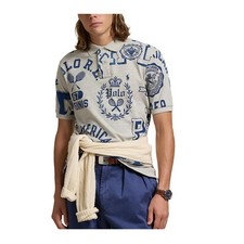 Image of Polo Ralph Lauren  Classic Graphic Mesh Polo Shirt- Light Grey- sz SM