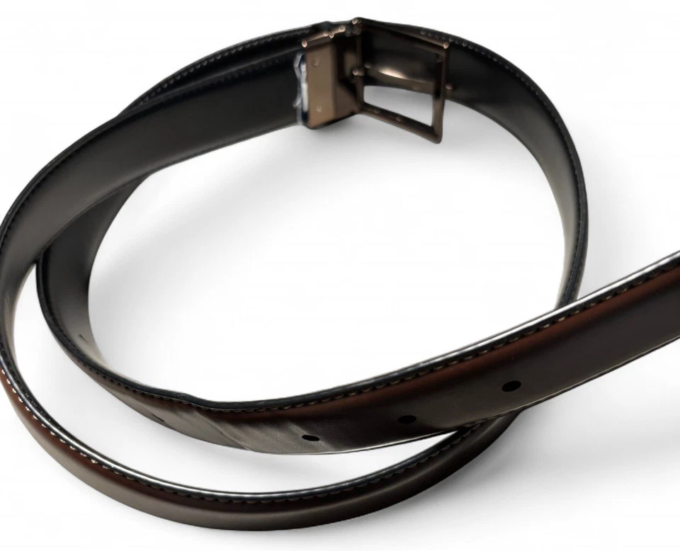 Cinturón de cuero bidireccional Kenneth Cole Reaction negro y marrón, talla 34-36 (M) Foto 3 de 4