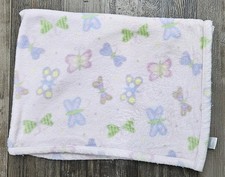 Carters Butterflies Pink Baby Girl Blanket Soft Plush Fleece Green Purple