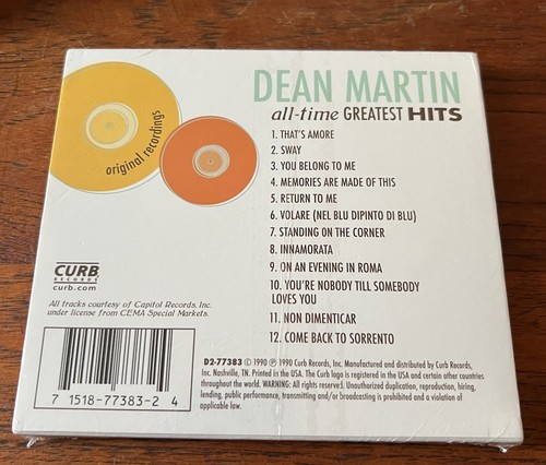 DEAN MARTIN All Time GREATEST HITS (CD, 1990) *BRAND New & Sealed* - Picture 2 of 2