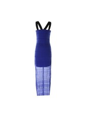 KIIND OF Womens Blue Sleeveless Square Neck Maxi Layered Dress M