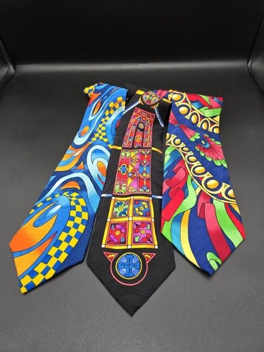 VTG Rush Limbaugh Tie Men Psychadelic Silk Made In Usa Set of 3 No Boundaries