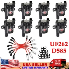 8Pack Ignition Coil+Spark Plug Wires Set UF262 For Chevy Silverado 1500 2500 GMC